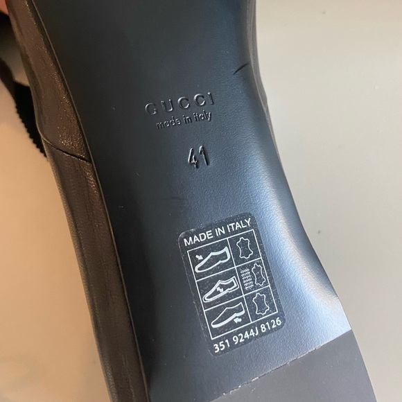 Gucci GG Python Bow Leather Ballet Flats - Picture 14 of 15